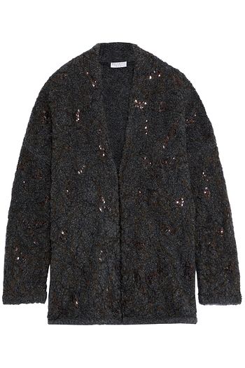 BRUNELLO CUCINELLI Sequin-embellished bouclé-knit cardigan