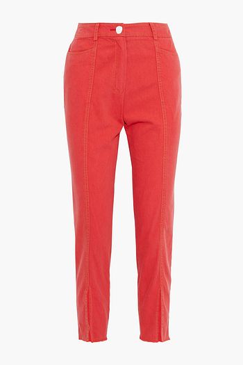 REJINA PYO Elise cropped linen-blend slim-leg pants