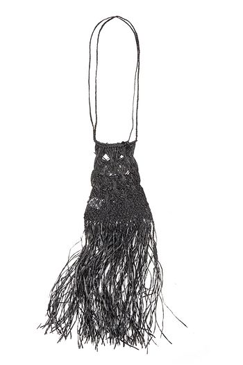 ANTIK BATIK Biim fringed raffia-macramé shoulder bag