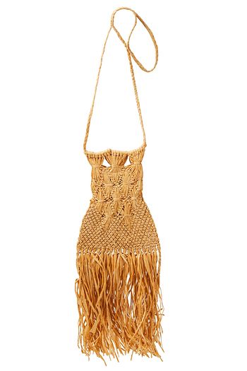 ANTIK BATIK Biim fringed raffia-macramé shoulder bag