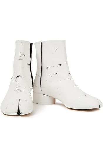 MAISON MARGIELA Ankle Boots aus Craquelé-Leder mit geteilter Zehenpartie