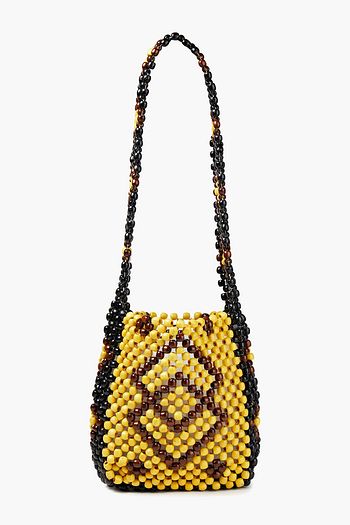 ANTIK BATIK Boly beaded wood shoulder bag