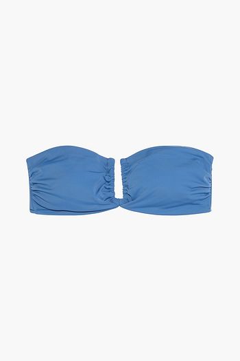 ONIA Genevieve ruched bandeau bikini top