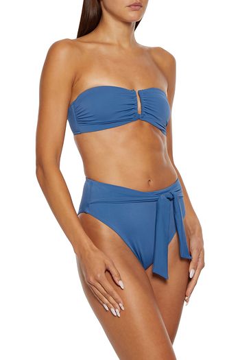 ONIA Genevieve ruched bandeau bikini top