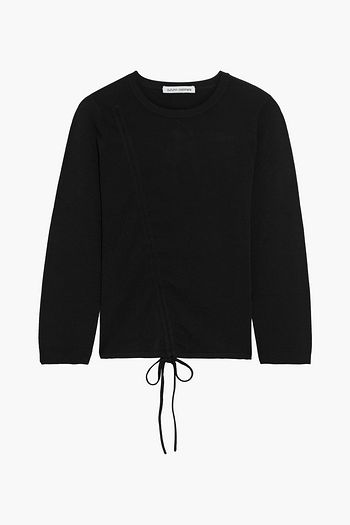 AUTUMN CASHMERE Cropped ruched stretch-knit sweater