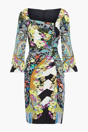 ETRO Ruched printed crepe dress