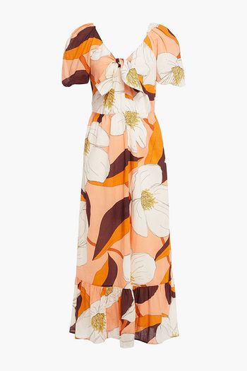 ANTIK BATIK Miami knotted floral-print cotton maxi dress
