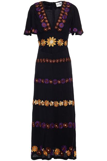 ANTIK BATIK Julie embroidered crinkled cotton-gauze maxi dress