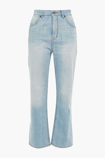 VICTORIA, VICTORIA BECKHAM Faded high-rise straight-leg jeans