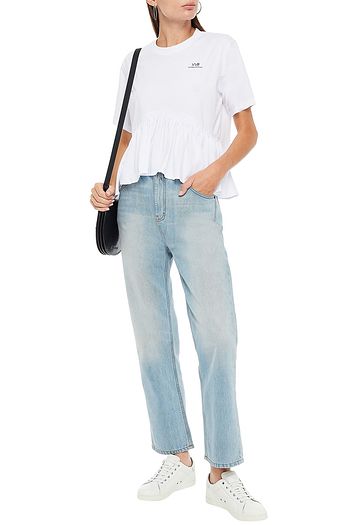 VICTORIA, VICTORIA BECKHAM Faded high-rise straight-leg jeans