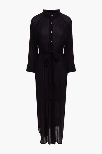 MELISSA ODABASH Alesha belted crinkled-gauze midi dress