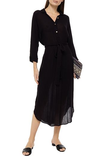 MELISSA ODABASH Alesha belted crinkled-gauze midi dress