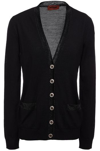 MISSONI Metallic-trimmed wool-blend cardigan
