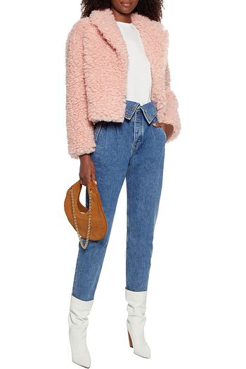 STAND STUDIO Janet cropped faux shearling jacket