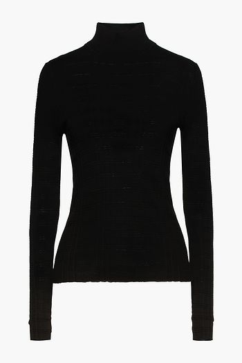 AUTUMN CASHMERE Ribbed cotton turtleneck sweater