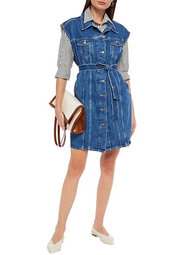 AMERICAN VINTAGE Belted denim mini dress