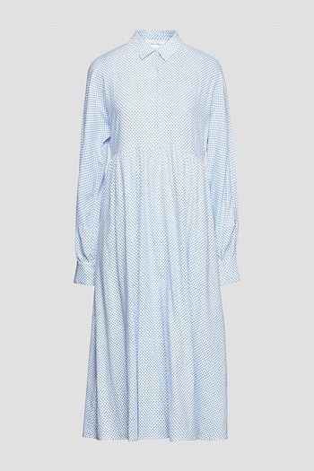 AMERICAN VINTAGE Printed cotton and blend midi shirt dress
