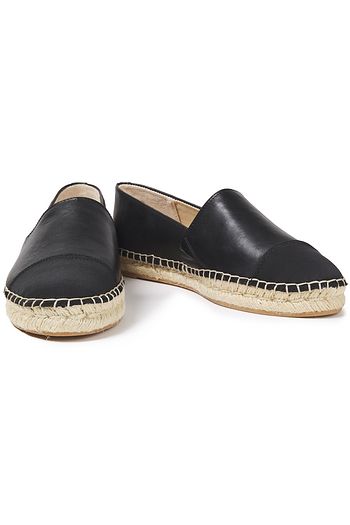 SAM EDELMAN Krissy grosgrain-trimmed leather espadrilles