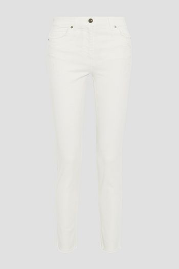 ETRO Frayed embroidered high-rise skinny jeans