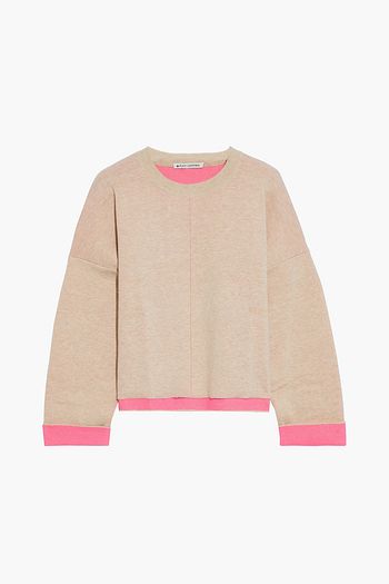 AUTUMN CASHMERE Two-tone cotton-blend sweater