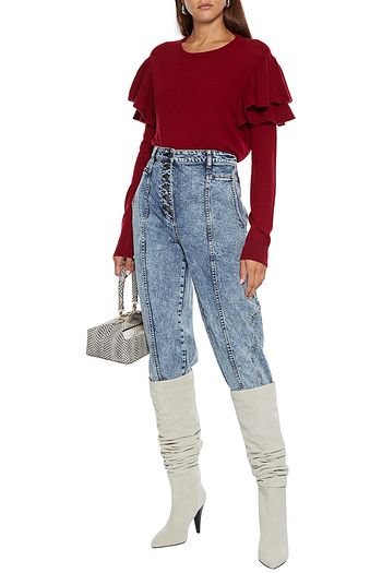 AUTUMN CASHMERE Ruffled cashmere sweater