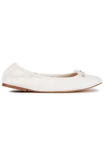 SAM EDELMAN Felicia bow-embellished leather ballet flats
