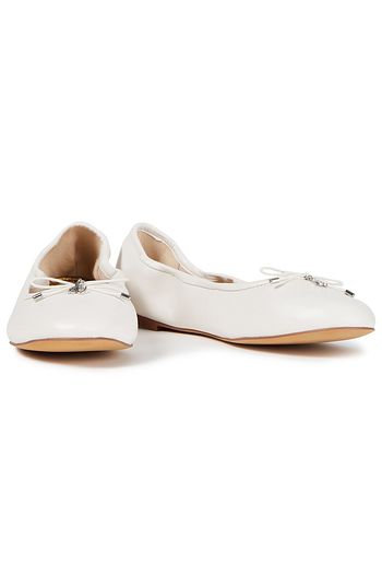 SAM EDELMAN Felicia bow-embellished leather ballet flats