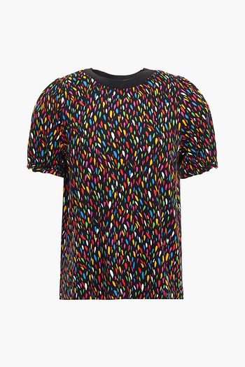 A.P.C. Gathered printed jersey top