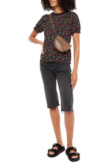 A.P.C. Gathered printed jersey top