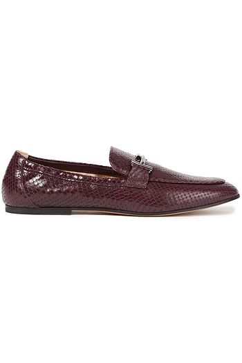 TOD'S Double T Loafers aus Leder mit Schlangeneffekt und Verzierung