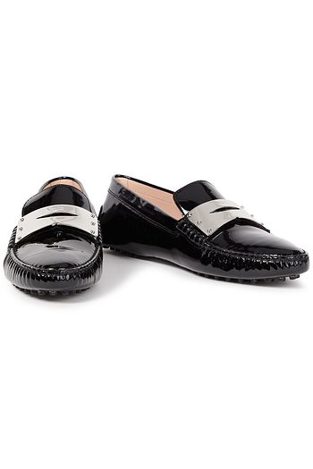 TOD'S Gommino Loafers aus Lackleder mit Verzierung