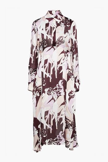 VICTORIA, VICTORIA BECKHAM Printed crepon midi shirt dress