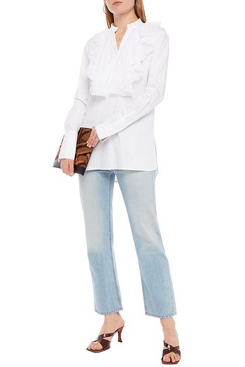 VICTORIA, VICTORIA BECKHAM Ruffled cotton-poplin blouse