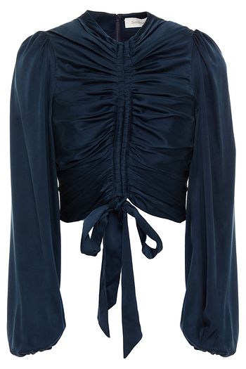 ZIMMERMANN Gerafftes Cropped Oberteil aus einer vorgewaschenen Seidenmischung