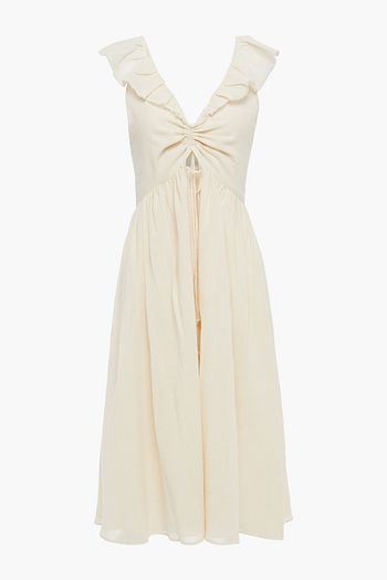 LOUP CHARMANT Naxos cutout ruffle-trimmed cotton dress