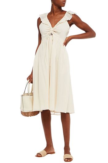 LOUP CHARMANT Naxos cutout ruffle-trimmed cotton dress