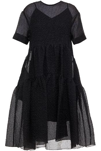 VICTORIA, VICTORIA BECKHAM Tiered cloquƩ midi dress