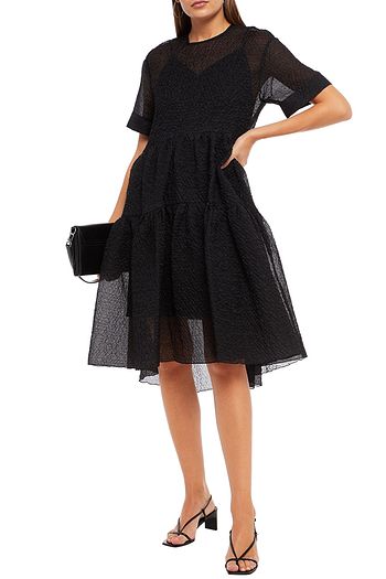 VICTORIA, VICTORIA BECKHAM Tiered cloquƩ midi dress