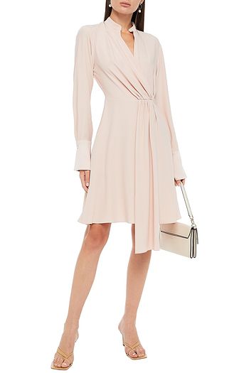 VICTORIA, VICTORIA BECKHAM Wrap-effect draped cady dress