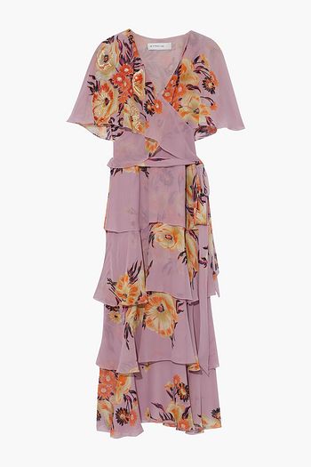 ETRO Tiered sequin-embellished floral-print silk-chiffon midi dress