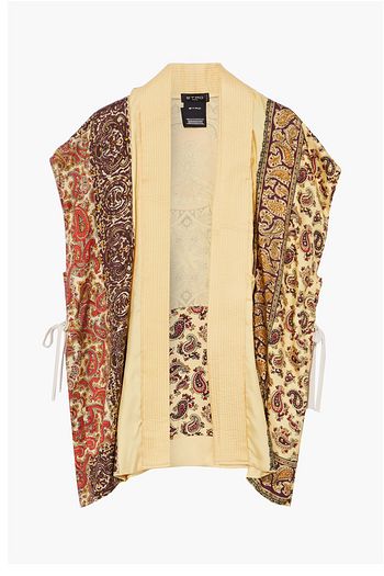 ETRO Bow-detailed printed silk-satin twill jacket