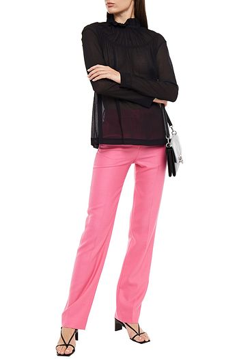 VICTORIA, VICTORIA BECKHAM Gathered crepon blouse
