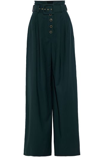 ZIMMERMANN Hose mit weitem Bein aus Wolle mit Falten und Gürtel