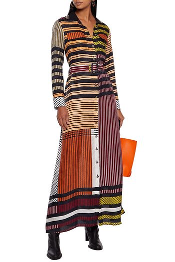ETRO Striped jacquard maxi shirt dress