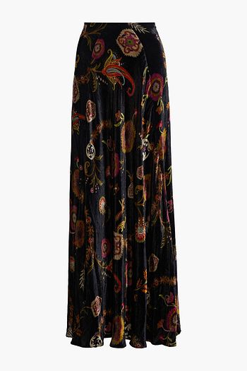 ETRO Printed velvet maxi skirt