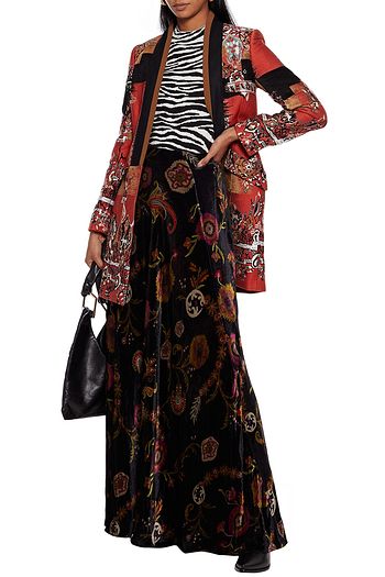 ETRO Printed velvet maxi skirt