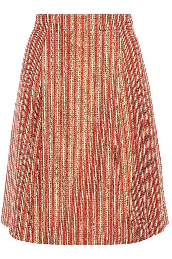 ETRO Pleated metallic tweed skirt