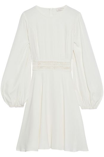 ZIMMERMANN Lattice-trimmed crepe mini dress
