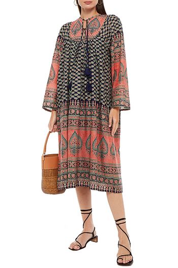 ANTIK BATIK Madou quilted printed cotton-voile midi dress