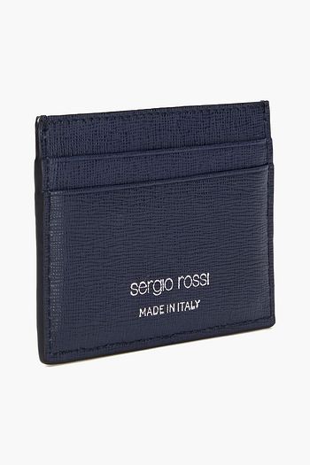 SERGIO ROSSI Textured-leather cardholder